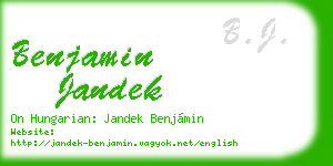 benjamin jandek business card